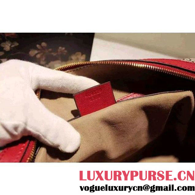 Gucci Small Tian GG Supreme Boston Bag Red 2016 (SPM-6032100 )