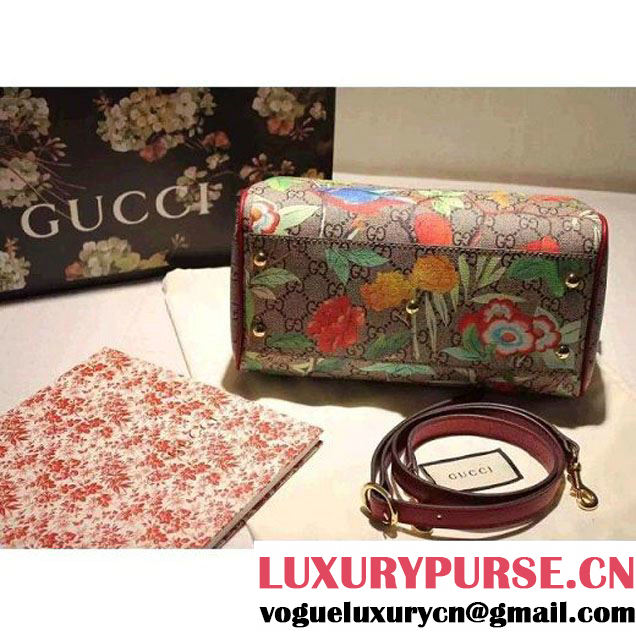 Gucci Small Tian GG Supreme Boston Bag Red 2016 (SPM-6032100 )