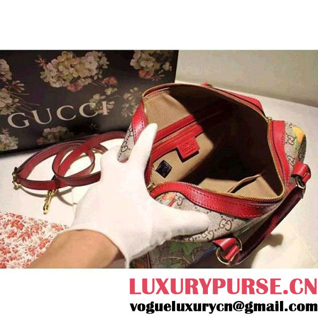 Gucci Small Tian GG Supreme Boston Bag Red 2016 (SPM-6032100 )
