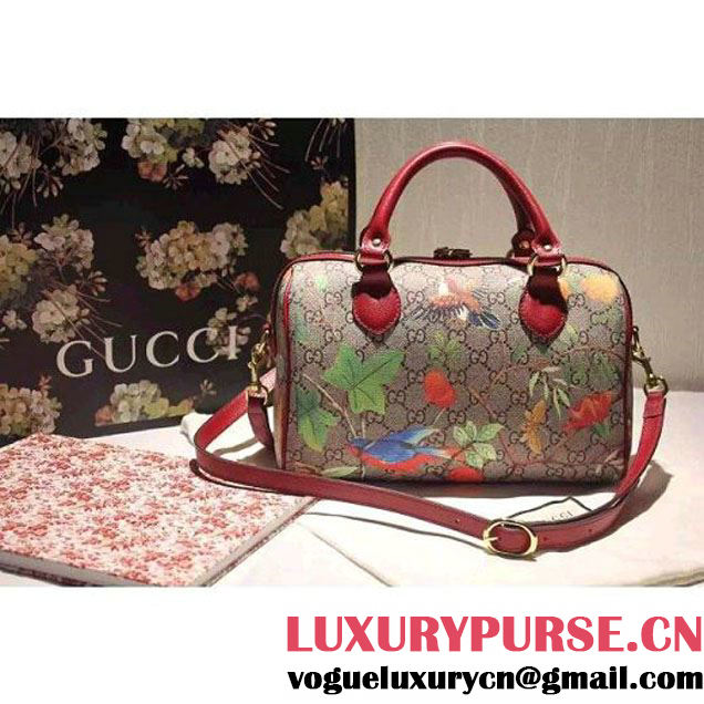 Gucci Small Tian GG Supreme Boston Bag Red 2016 (SPM-6032100 )