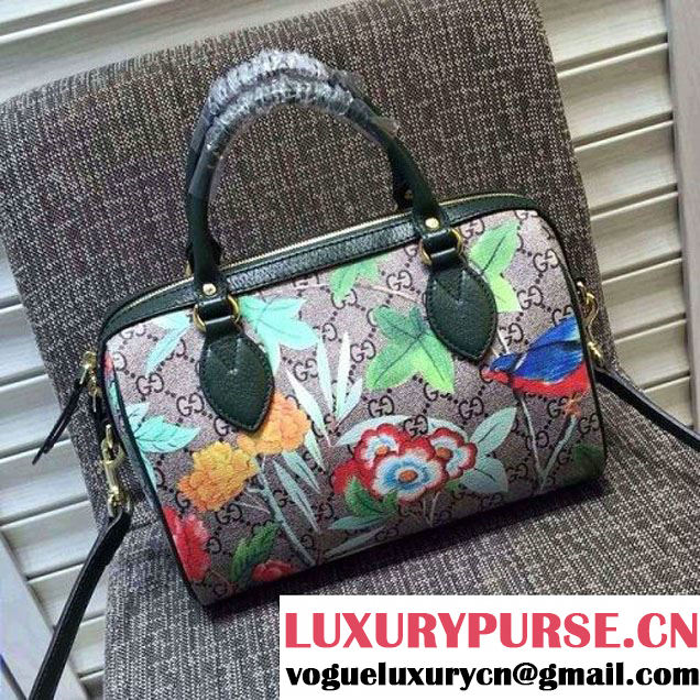 Gucci Small Tian GG Supreme Boston Bag Green 2016 (XC-6040520 )