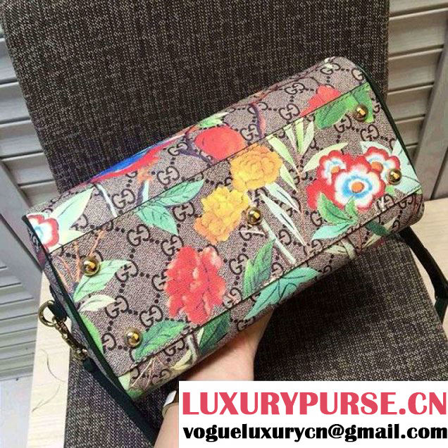 Gucci Small Tian GG Supreme Boston Bag Green 2016 (XC-6040520 )