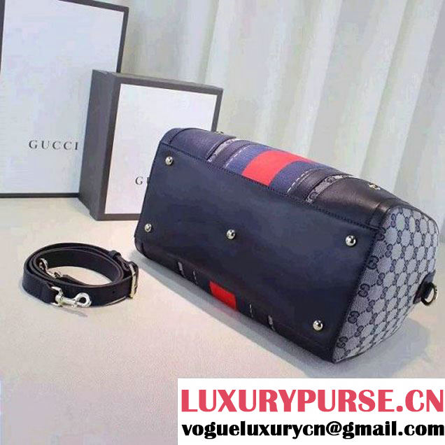 Gucci 406868 Vintage Web Embroidered Bag Blue Fall-Winter 2015 (2A068-6051202 )