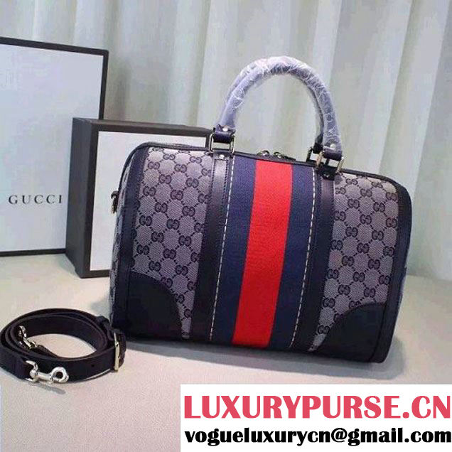 Gucci 406868 Vintage Web Embroidered Bag Blue Fall-Winter 2015 (2A068-6051202 )