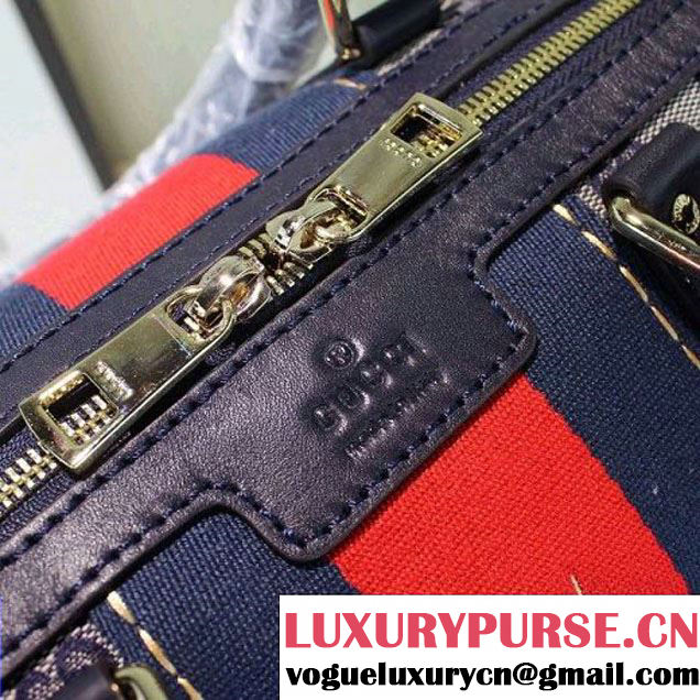 Gucci 406868 Vintage Web Embroidered Bag Blue Fall-Winter 2015 (2A068-6051202 )