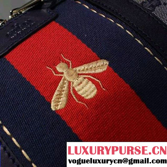 Gucci 406868 Vintage Web Embroidered Bag Blue Fall-Winter 2015 (2A068-6051202 )
