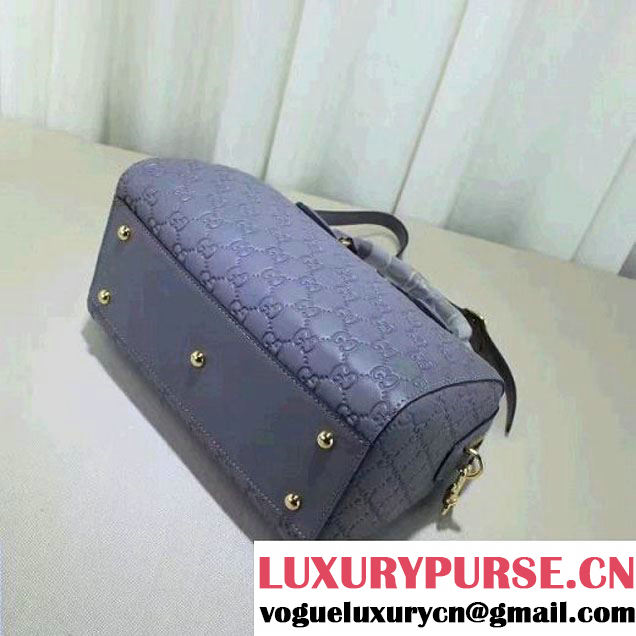 Gucci Soft Signature Top Handle Medium Boston Bag 453573 Gray 2016 (XYS-61214003 )