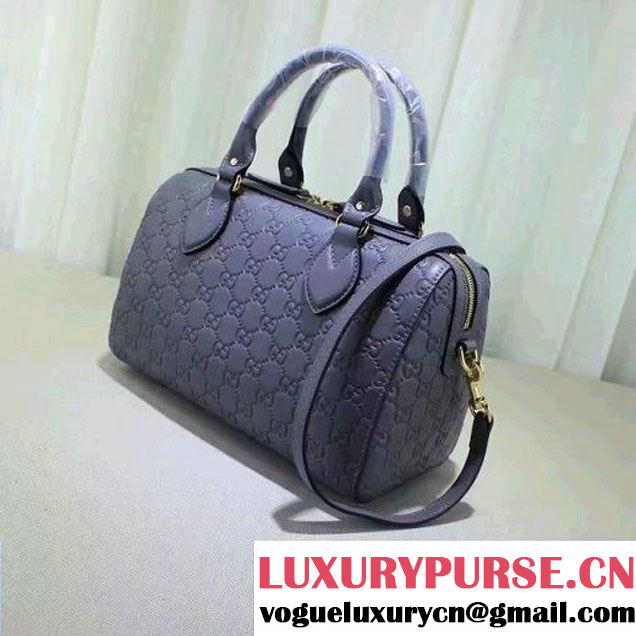 Gucci Soft Signature Top Handle Medium Boston Bag 453573 Gray 2016 (XYS-61214003 )