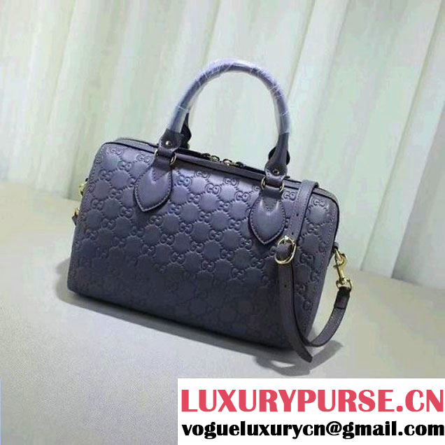 Gucci Soft Signature Top Handle Medium Boston Bag 453573 Gray 2016 (XYS-61214003 )