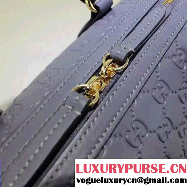 Gucci Soft Signature Top Handle Medium Boston Bag 453573 Gray 2016 (XYS-61214003 )