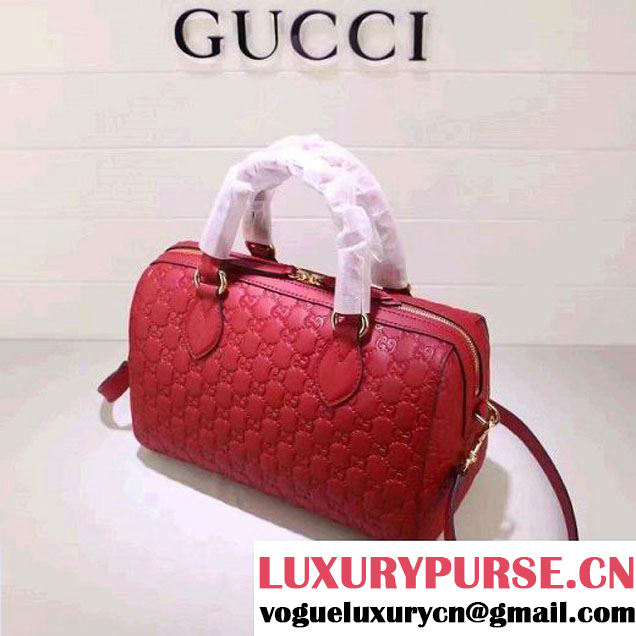 Gucci Soft Signature Top Handle Medium Boston Bag 453573 Red 2016 (XYS-6121405 )