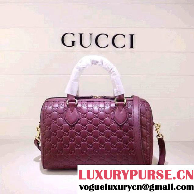 Gucci Soft Signature Top Handle Medium Boston Bag 453573 Burgundy 2016 (XYS-6121406 )