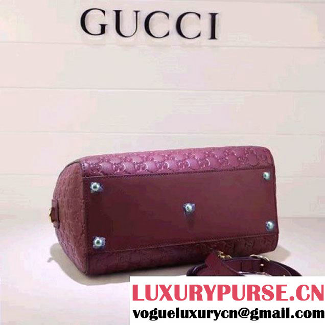 Gucci Soft Signature Top Handle Medium Boston Bag 453573 Burgundy 2016 (XYS-6121406 )