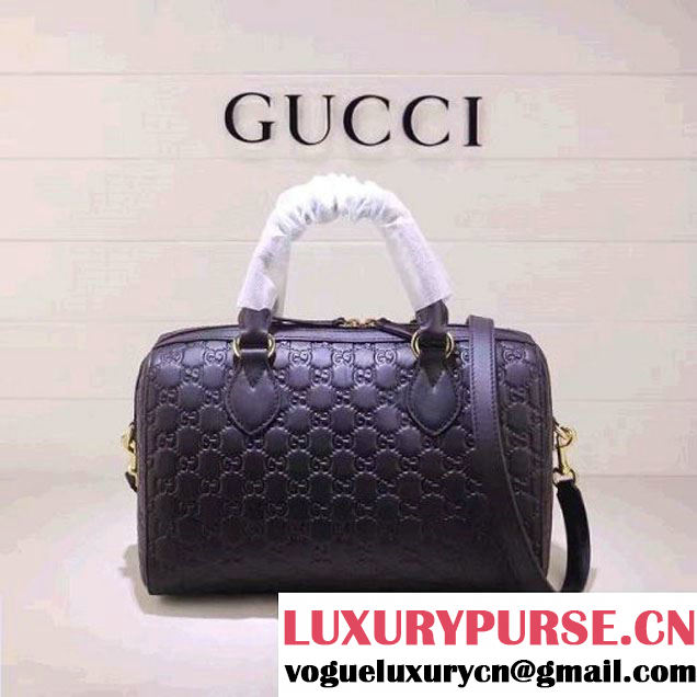 Gucci Soft Signature Top Handle Medium Boston Bag 453573 Black 2016 (XYS-6121407 )