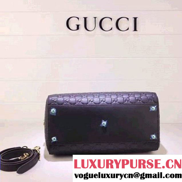 Gucci Soft Signature Top Handle Medium Boston Bag 453573 Black 2016 (XYS-6121407 )