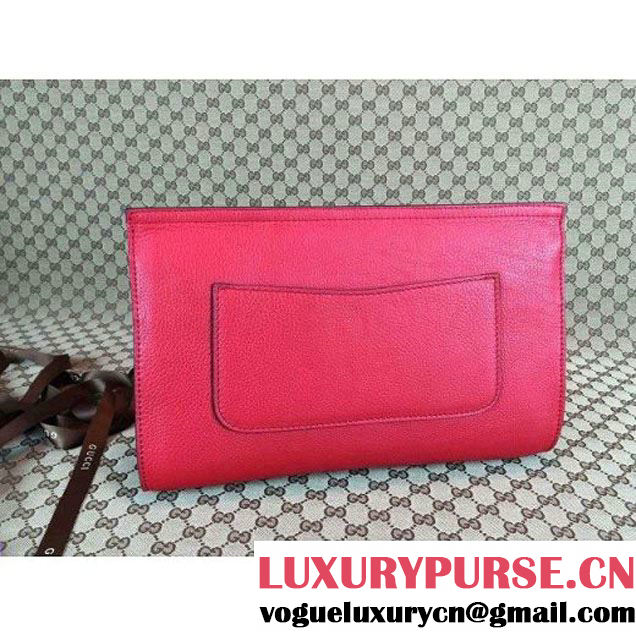 Gucci 387220 Bamboo Daily Leather Clutch Red (1b77-073013 )