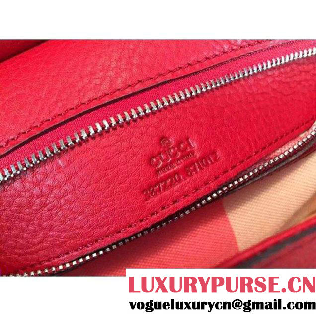 Gucci 387220 Bamboo Daily Leather Clutch Red (1b77-073013 )