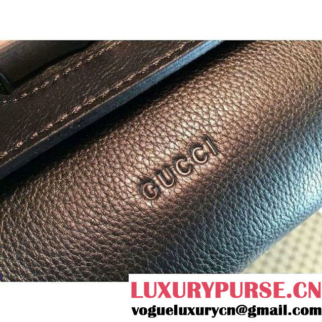 Gucci 387220 Bamboo Daily Leather Clutch Black (1b77-073014 )