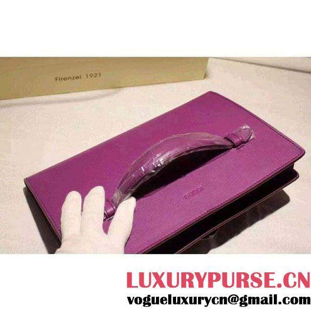 Gucci Animalier Leather Clutch Bag Purple F/W 2015 (SPM-6022501 )