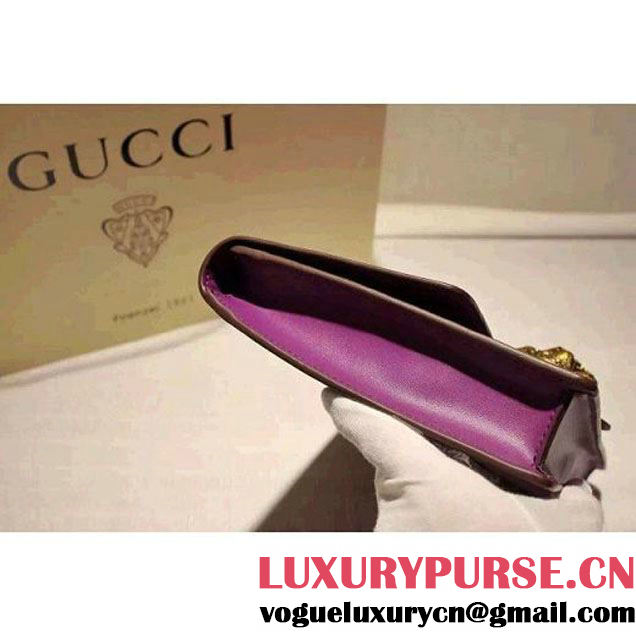 Gucci Animalier Leather Clutch Bag Purple F/W 2015 (SPM-6022501 )