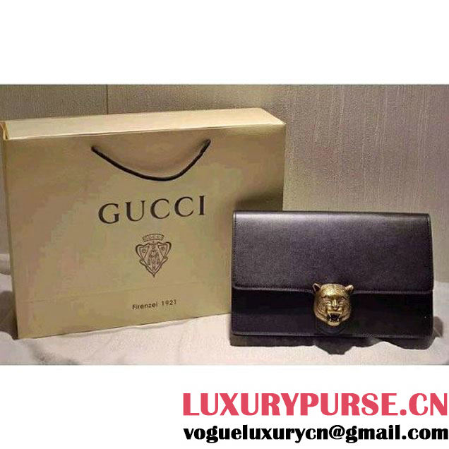 Gucci Animalier Leather Clutch Bag Black F/W 2015 (SPM-6022503 )