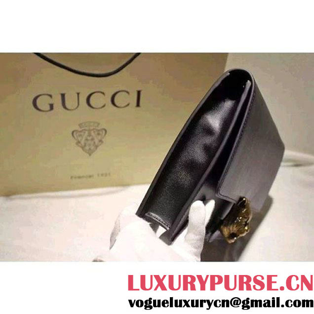Gucci Animalier Leather Clutch Bag Black F/W 2015 (SPM-6022503 )