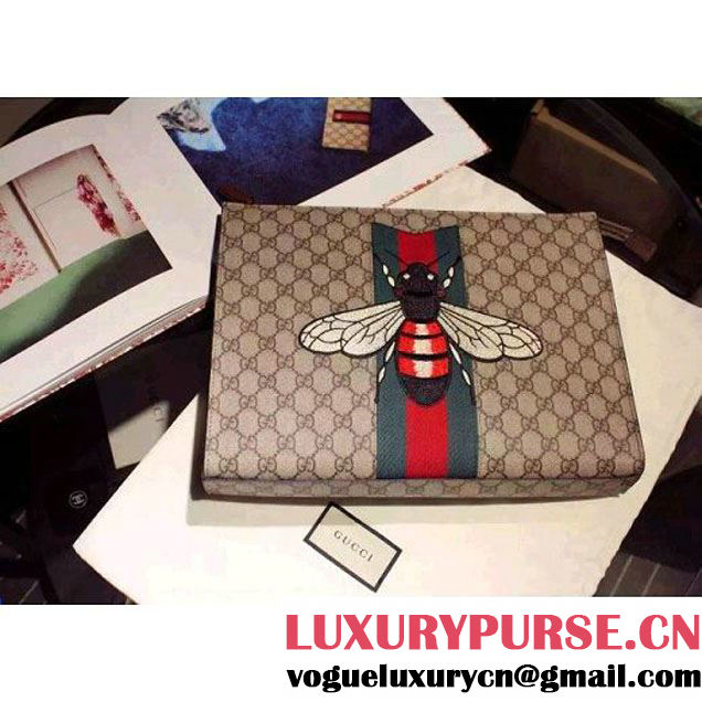 Gucci GG Supreme Embellished With Bee Tote 2016 (SPM-6050923 )