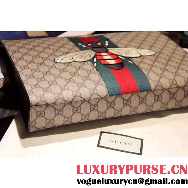 Gucci GG Supreme Embellished With Bee Tote 2016 (SPM-6050923 )