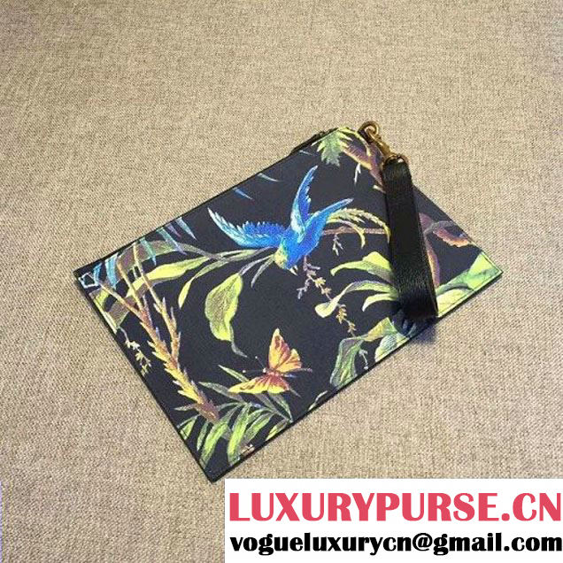 Gucci Tropical Print Leather Clutch 2016 (DC-6051303 )