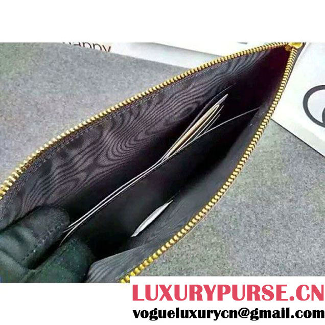 Gucci 431270 Tropical print leather Pouch Black 2016 (1B039B-6061609 )