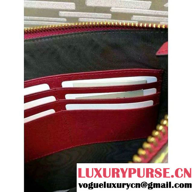 Gucci 431270 Tropical print leather Pouch Red 2016 (1B039B-6061610 )