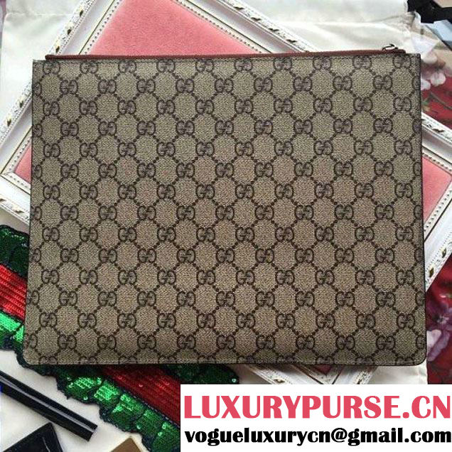 Gucci 431416 Embroidered Bee GG Supreme Pouch 2016 (SPM-6062916 )
