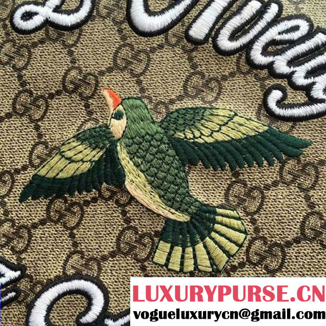 Gucci 431416 Embroidered Bird GG Supreme Pouch 2016 (SPM-6062917 )