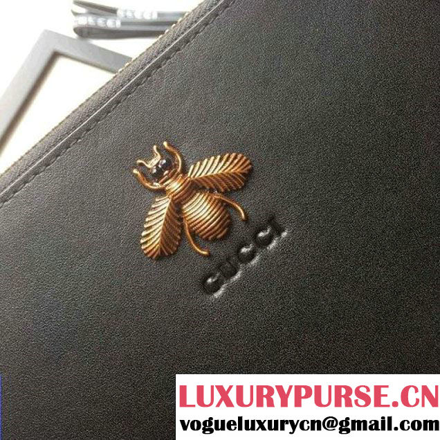 Gucci 429000 Leather Pouch Embellised Bee 2016 (XXS-6071210 )