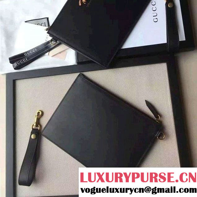 Gucci 429000 Leather Pouch Embellised Bee 2016 (XXS-6071210 )