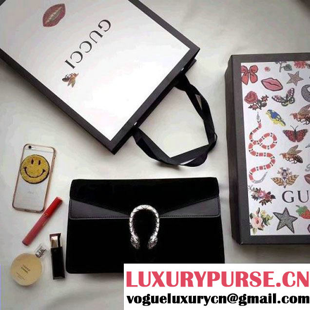 Gucci Dionysus Suede Clutch Bag Black 2016 (SPM-6082313 )