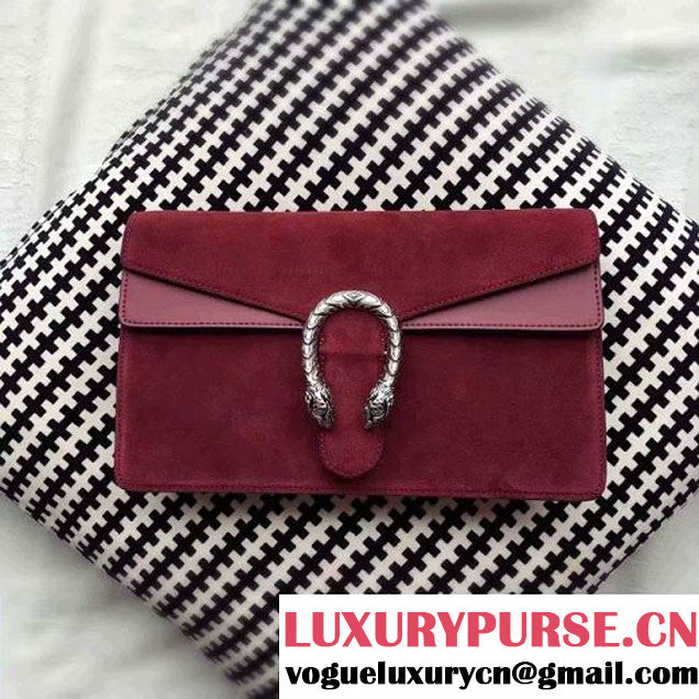 Gucci Dionysus Suede Clutch Bag Burgundy 2016 (SPM-6082315 )