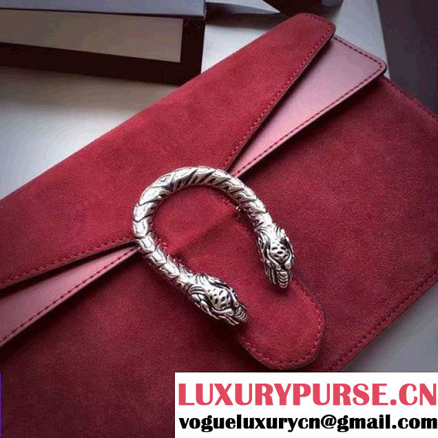 Gucci Dionysus Suede Clutch Bag Burgundy 2016 (SPM-6082315 )