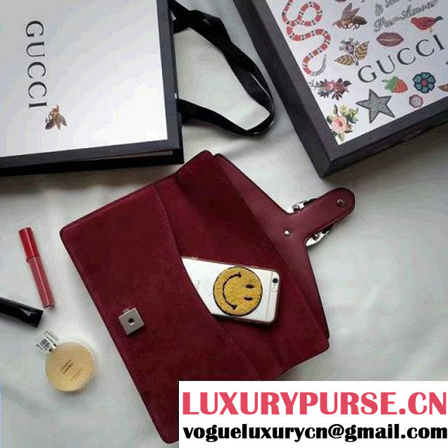 Gucci Dionysus Suede Clutch Bag Burgundy 2016 (SPM-6082315 )