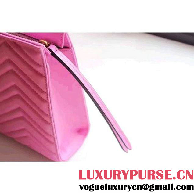 Gucci GG Marmont Matelassé Clutch 448450 Pink 2016 (XYS-6110817 )