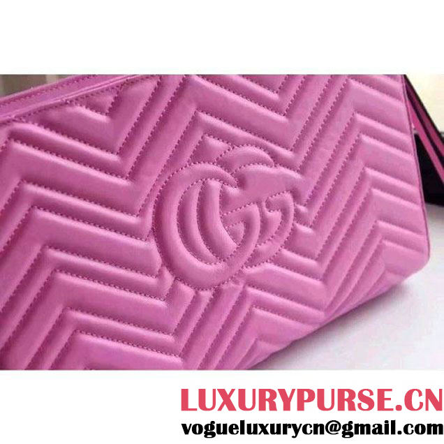 Gucci GG Marmont Matelassé Clutch 448450 Pink 2016 (XYS-6110817 )