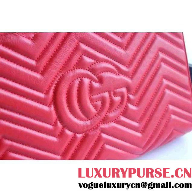 Gucci GG Marmont Matelassé Clutch 448450 Red 2016 (XYS-6110819 )
