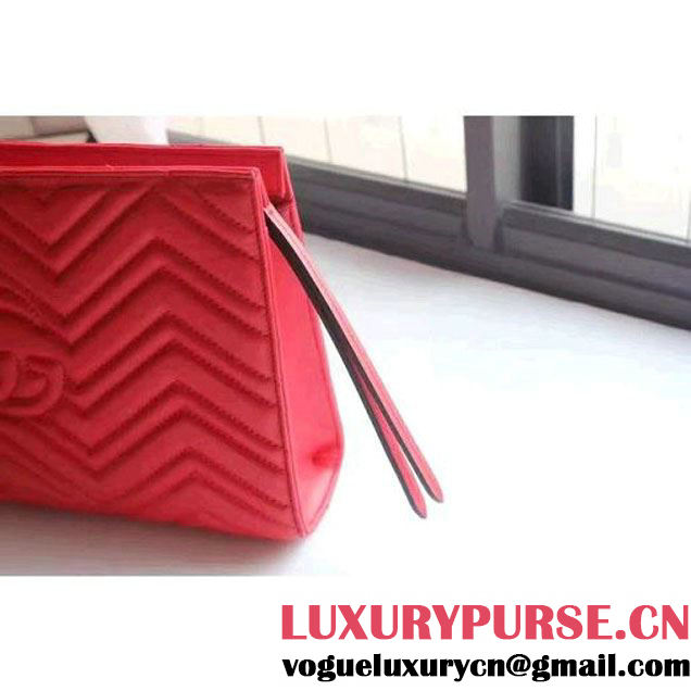 Gucci GG Marmont Matelassé Clutch 448450 Red 2016 (XYS-6110819 )