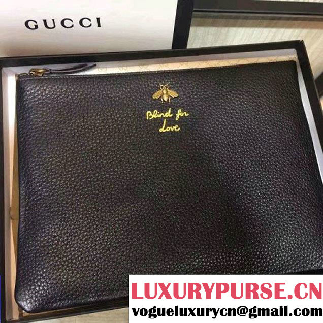 Gucci Animalier Pouch 460187 Black 2017 (2A068-6113013 )