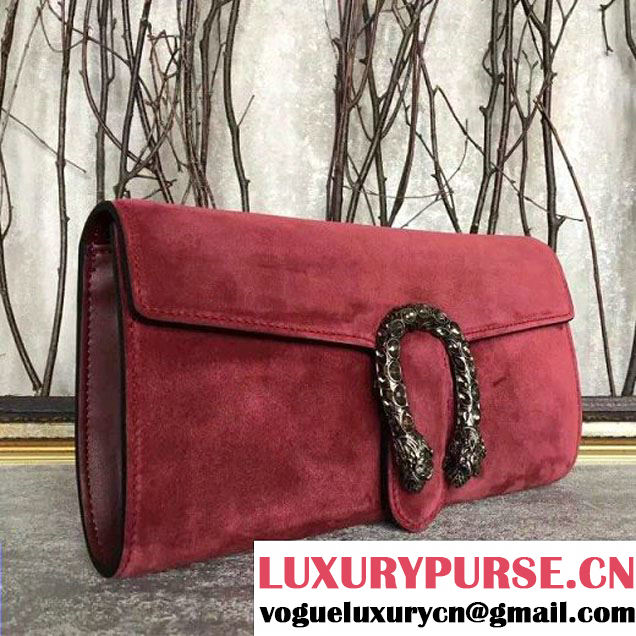 Gucci Dionysus Suede Clutch Burgundy (SLP-7022417 )