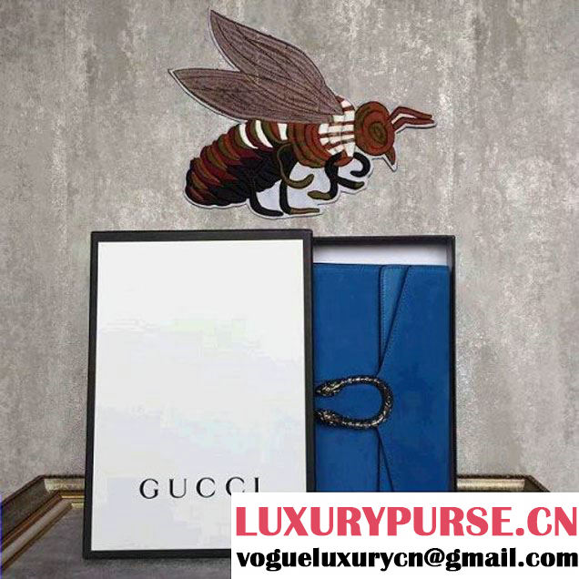 Gucci Dionysus Suede Clutch Bag Blue 2016 (SLP-7022420 )