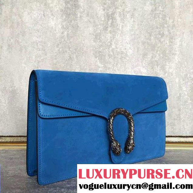 Gucci Dionysus Suede Clutch Bag Blue 2016 (SLP-7022420 )