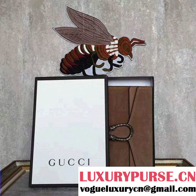Gucci Dionysus Suede Clutch Bag Camel 2016 (SLP-7022421 )