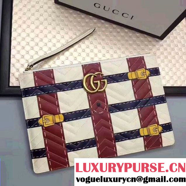 Gucci GG Marmont Trompe L'oeil Leather Pouch 466389 2017 (XYS-7050220 )