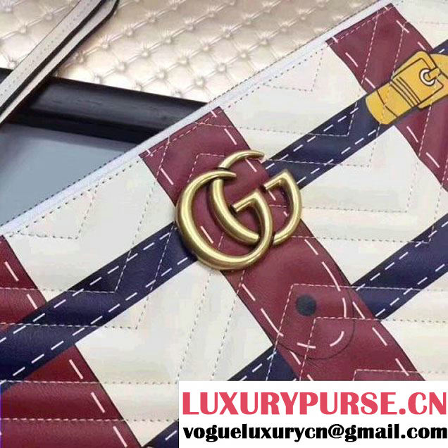 Gucci GG Marmont Trompe L'oeil Leather Pouch 466389 2017 (XYS-7050220 )